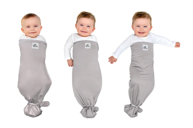 The Ollie Swaddle - Helps to Reduce The Moro (Startle) Reflex - Made from a Custom Designed Moisture-Wicking Material (Stone) - Image 1